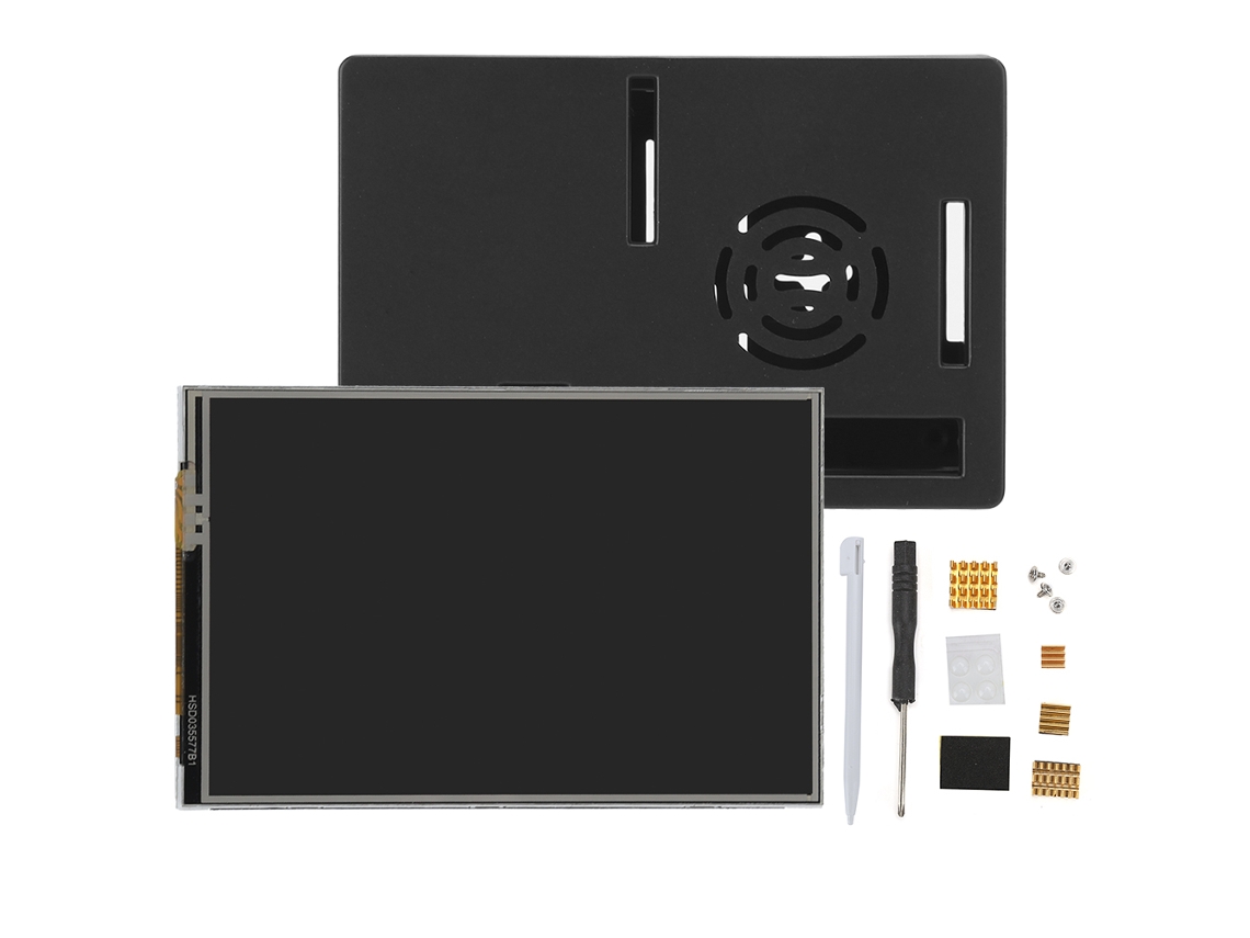Para Raspberry Pi 4b, Conjunto De Capa Protetora De Abs, Tela De 3,5 Polegadas, Dissipador De Calor, Chave De Fenda Brilvibera