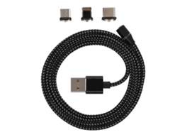 Cabo de Dados Cabo de Carregamento Magnético Circular Criativo 3 em 1 para Celulares Android, Apple e Type c EOOCOO (carregamento Rápido, Magnético)