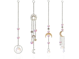 4 Peças Cristal Suncatcher Prisma Suspenso Decoração Cristal Árvore Ornamento Suspenso