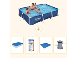 Bestway Piscina Bestway Steel Pro Retangular - 300x201x66 Cm - 5-peças S167