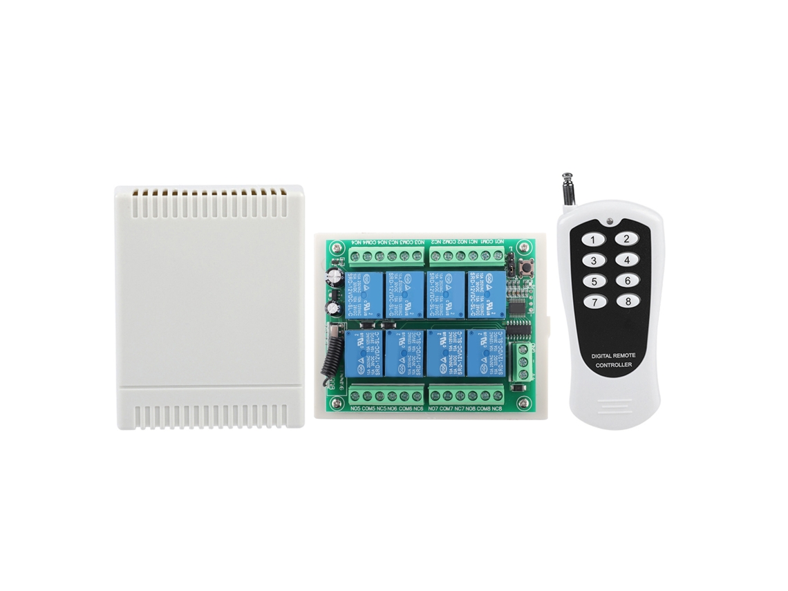 Aetheria interruptor de Controle Remoto Sem Fio Multifuncional 8 Vias Receptor de Relé Aprendizagem 12v
