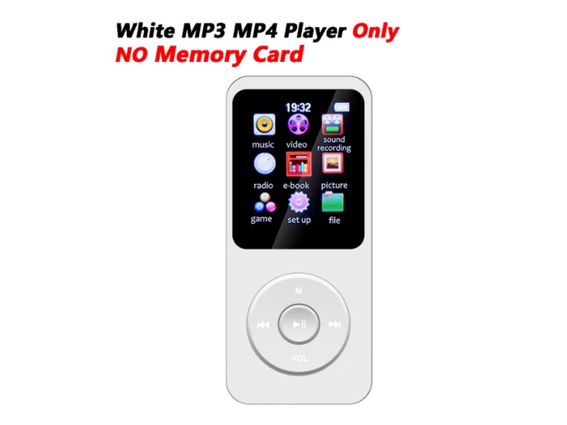 MP3 YIZHOOD (sem cartão)Bluetooth Lossless Music LCD Display Suporte TF Card Branco