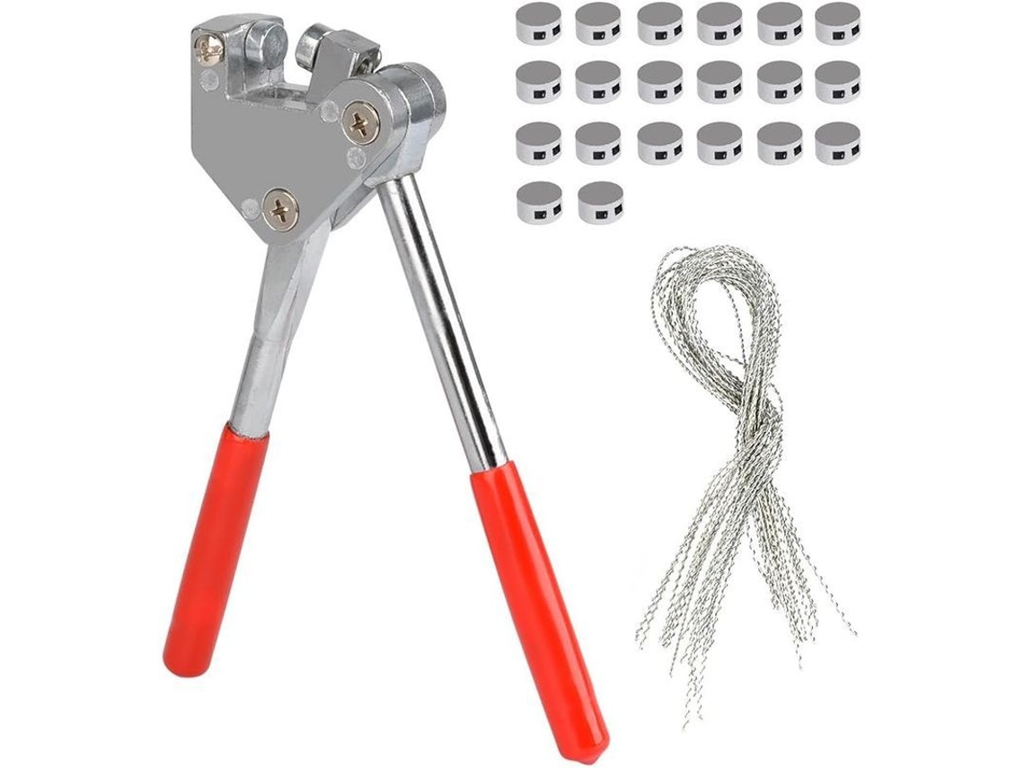 2026 alicate Ferramentas de Selagem com 20 Selos de Chumbo e Cabo 17cm Cabo Plástico Vermelho 19cm