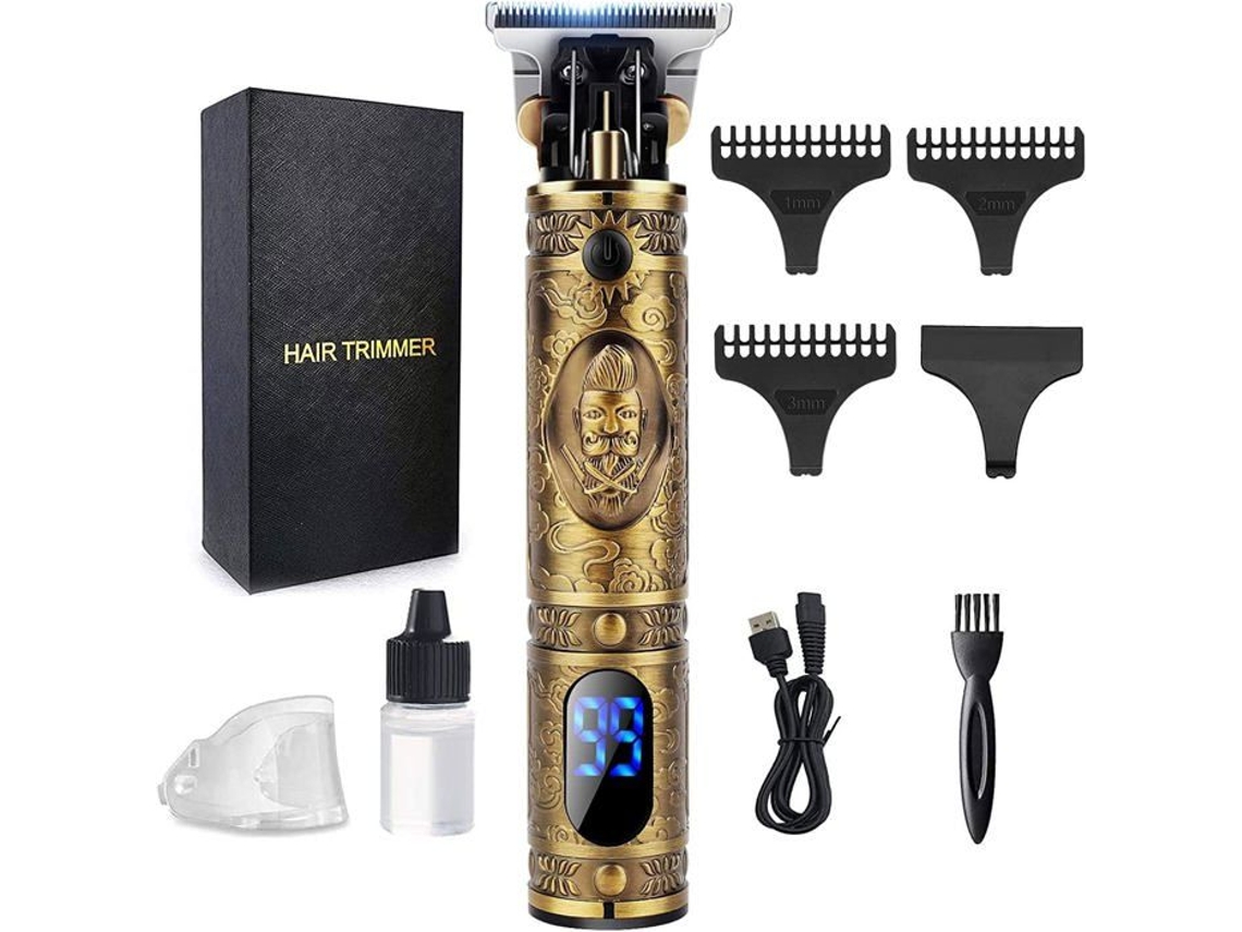 Máquina de barbear Brostyle profissional recarregável tela LED lâmina T