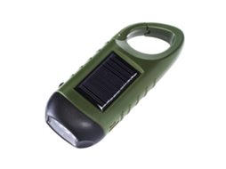 Lanterna LED solar com manivela de emergência para esportes ao ar livre, com carabiner | S/MARCA