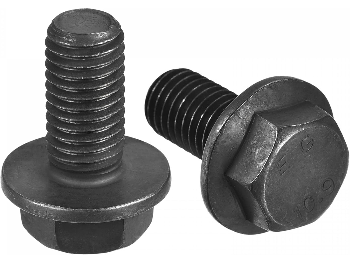 Parafusos de Flange Sextavados M12x25mm , 6 Pçs, Aço Carbono Grau 10.9 CHABERLU