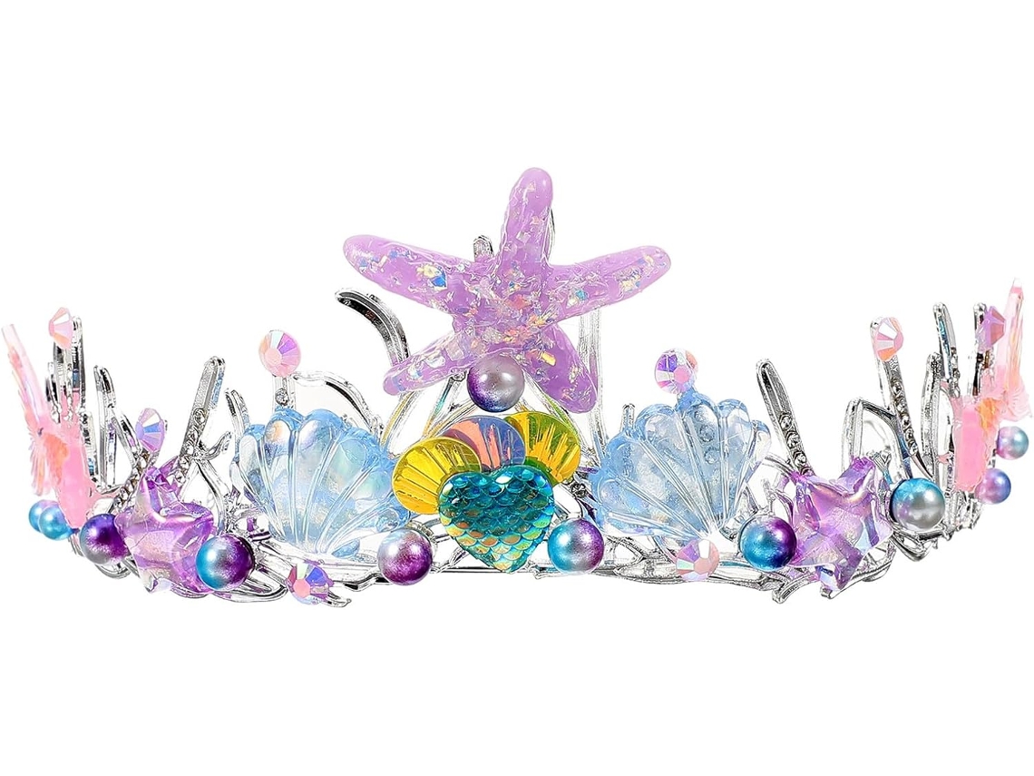 Coroa De Sereia Nuobesty Para Adultos, Meninos E Meninas, Em Metal Com Strass Brilhantes, Tiara