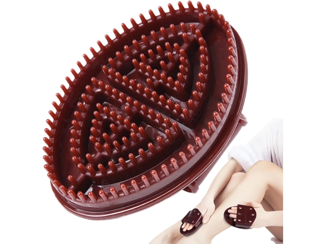 Escova De Massagem Corporal Meridian, Anticelulite – Escova De Mão Silicone Leve E Ergonômica Para Uso No Chuveiro Em
