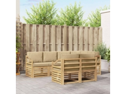Vidaxl Conjunto De Sofás Para Exterior 7 Pcs Branco E Bege