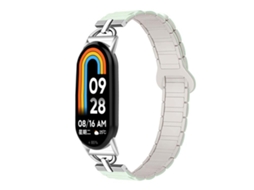 Bracelete Para Xiaomi Smart Band 10/9/8 - Silicone Magnético - Três Esferas Em Formato De D Luz Das Estrelas Menta Clara
