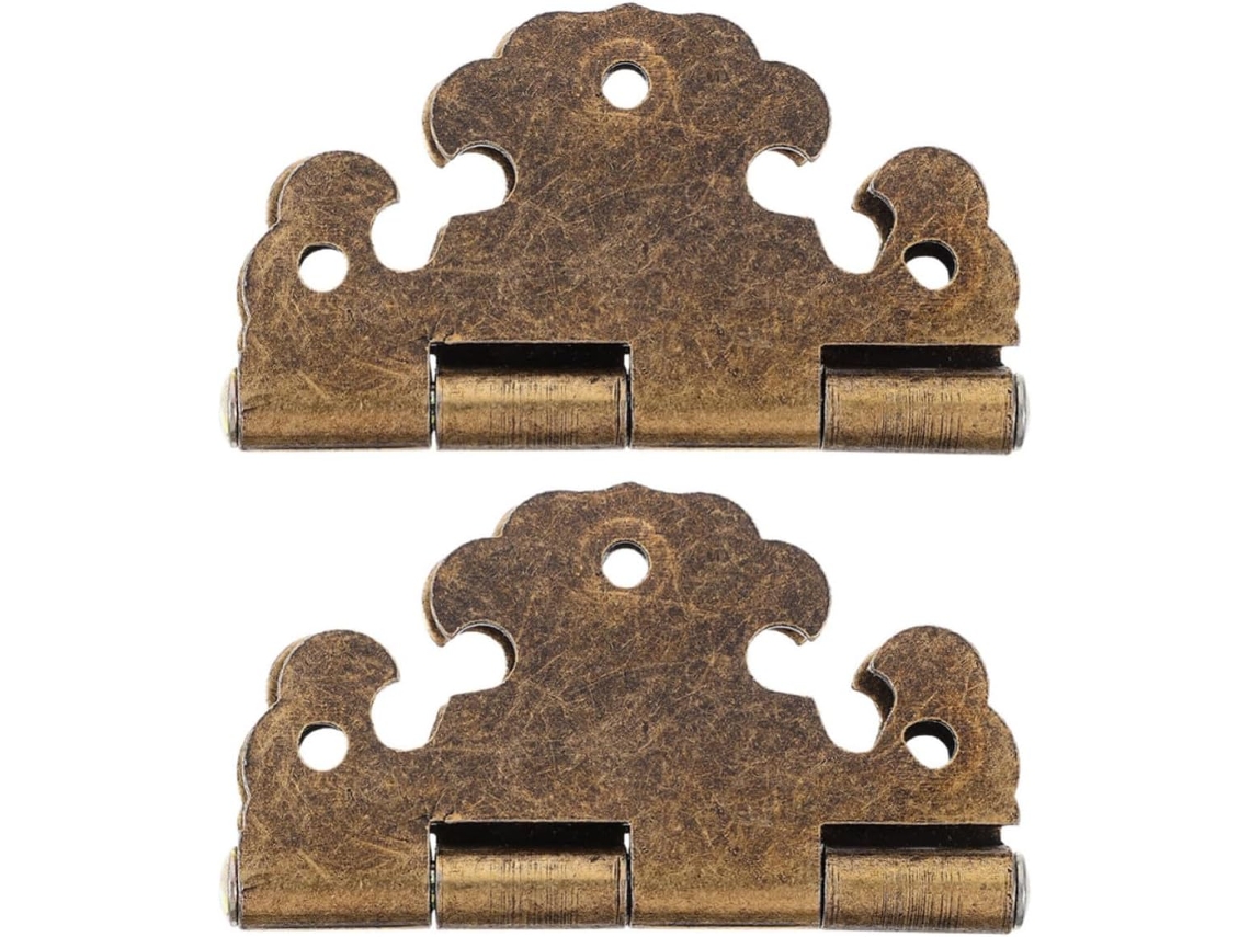 Dobradiças De Metal Retrô Hanabass 2 Peças Para Móveis E Armários, Em Liga De Zinco Com Acabamento Dourado, Garantindo