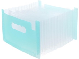 Organizador de Recibos Portátil Gleavi Tamanho A5 Pequeno, Sanfonada Pasta com 13 compartimentos, Material PP Azul
