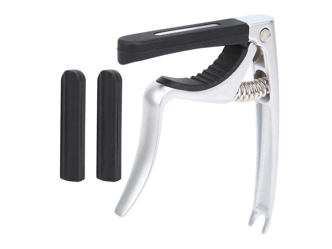 Capotraste 3 em 1 Slowmoose para violão solo, Capotraste universal multifuncional para instrumentos musicais profissionais, prata e preto