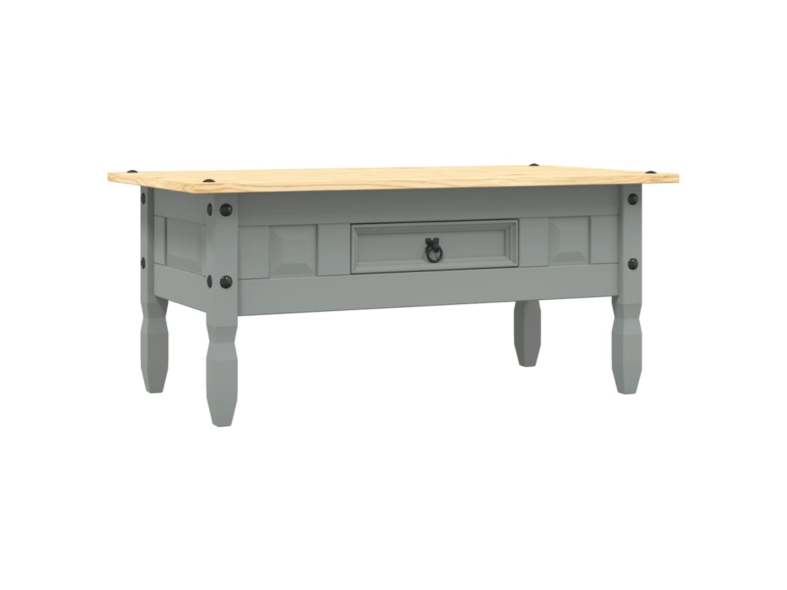 Mesa de centro Cinzento Mexicana Pinho Corona 100x55x44 cm MAISON EXCLUSIVE