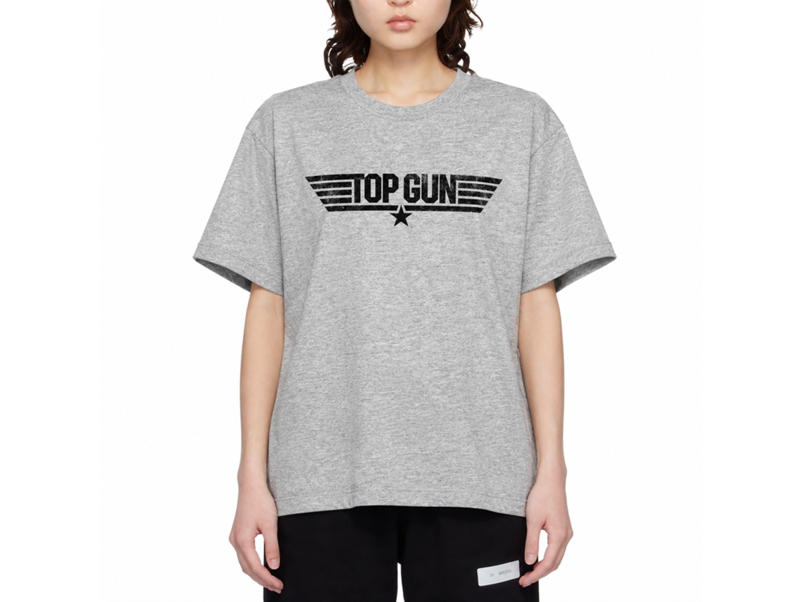 Rockinstone Top Gun Movie Logo Heather Gray Adult Shirt Size:xl