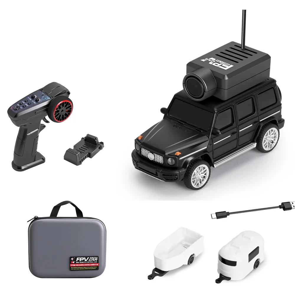 Carro de Controle Remoto, Equipado com Câmera, Pode Ser Controlado por Meio de um Aplicativo Móvel 2.4g. MDUG (preto)