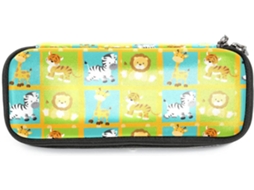Esses lápis com estampas de animais africanos em estilo animado (leão, tigre, girafa, zebra) têm grande capacidade.