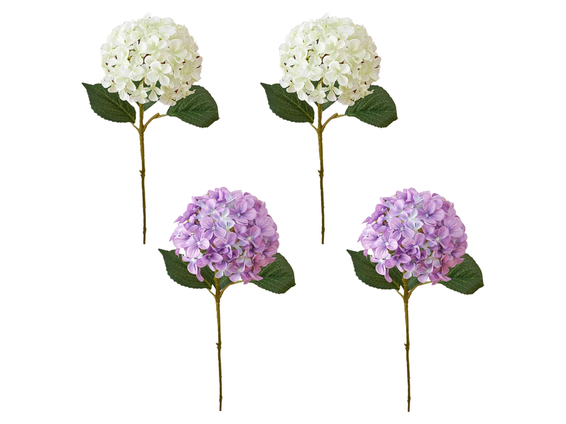 Ramos De Hortênsia Artificial Laxiscreed Pack De 4 Para Decoração Elegante