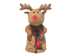 Rena de Pelúcia Elétrica Dançante, Divertido Natal Que Canta e Gira, Brinquedo Decorativo para Festa, Educativo, Divertido, Ergonômico, Uso STELASPLEN