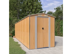 Vidaxl Abrigo De Jardim 192x689x223 Cm Aço Galvanizado Castanho