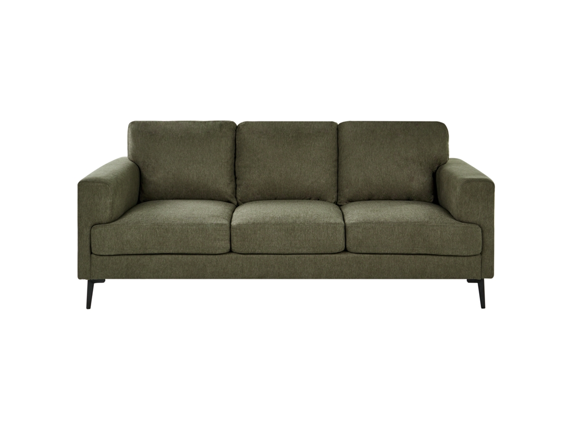 Sofá de 3 Plazas BELIANI Lousto de Tela Verde 213x65x85