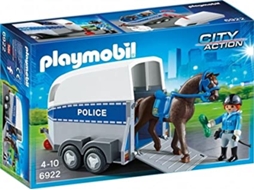 PLAYMOBIL 6922 Polícia Co Cavalo E Atrelado