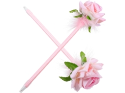 2 Canetas Esferográficas Redondas Com Formato De Flor - Ideais Para