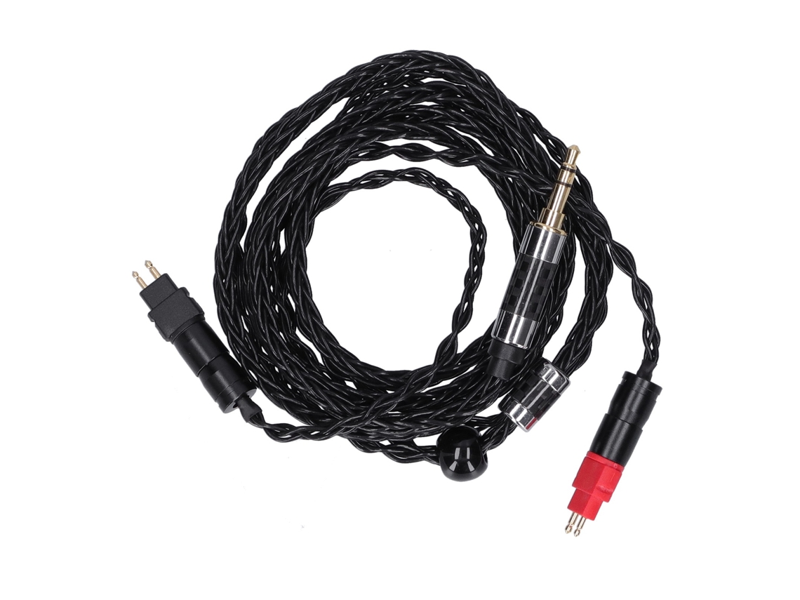 Cabo De Áudio Plated De Prata Occ 8 Núcleos Com Agulha Dupla Para Sennheiser Hd600 Hd580 3.5mm Estéreo