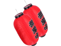 Conjunto de 2 Lanternas Impermeáveis de 20 Cm para Decoração Externa de Restaurantes Japoneses. SFUSHOS