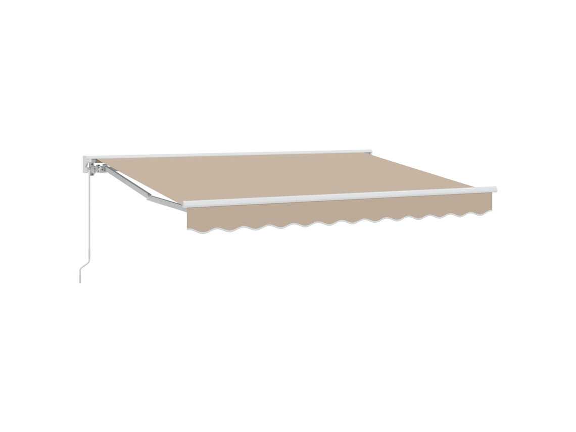 Toldo Retrátil Para Sol Vidaxl Bege Tecido (350x200 Cm)