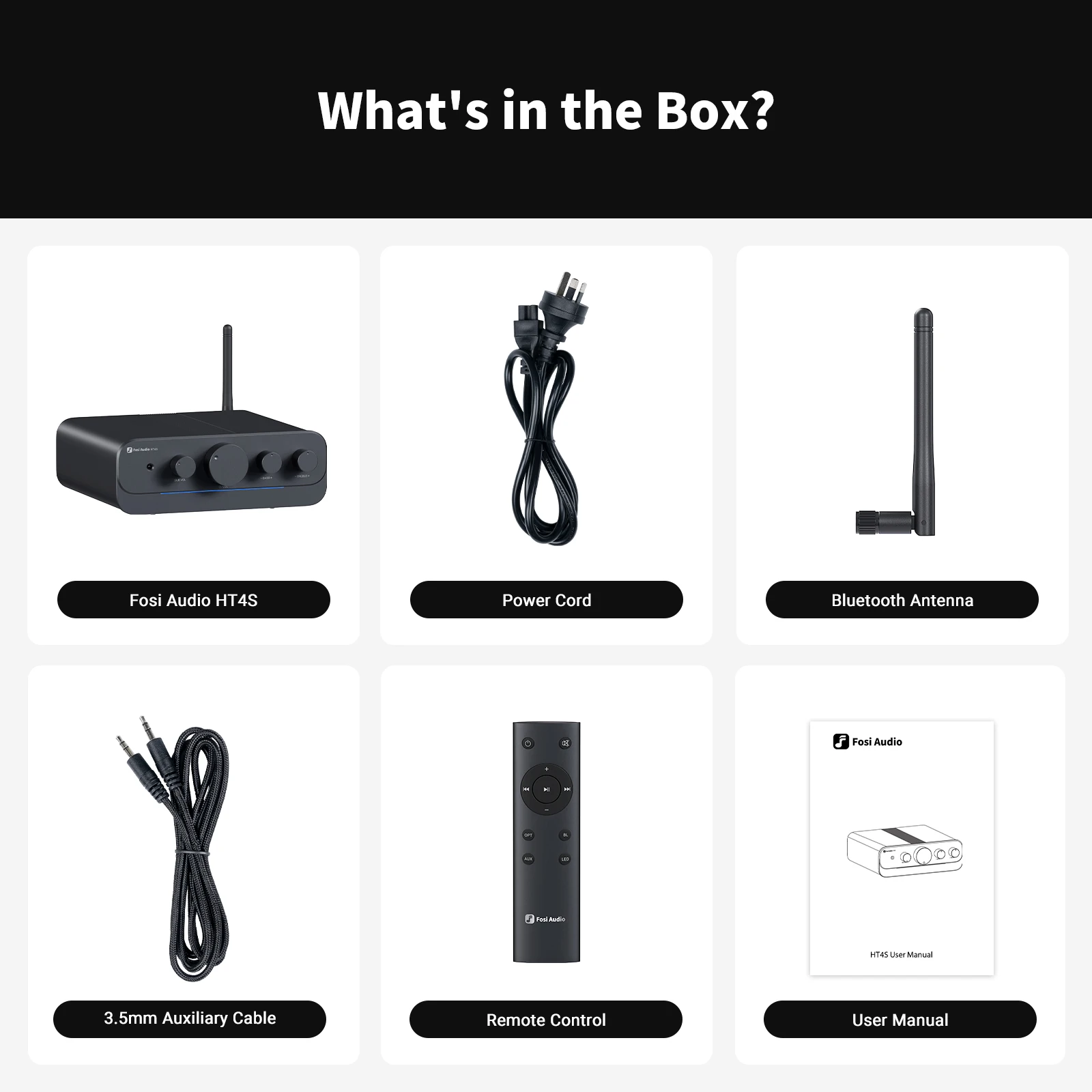 (com Botão Preto) Amplificador De Áudio Doméstico Ht4s Bluetooth 4.1, Amplificador Para Alto-falantes Externos