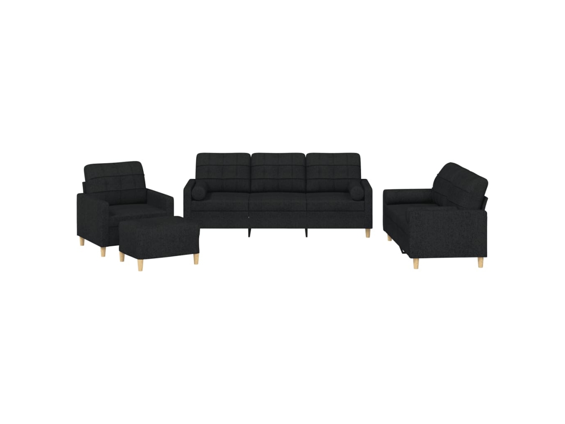 Sofa Set, Sofa Sets Vidaxl Preto Tecido (n/a)