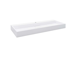 Basin, Basins Vidaxl Branco Pedra (120 X 46 X 11 Cm (1 Orifício))