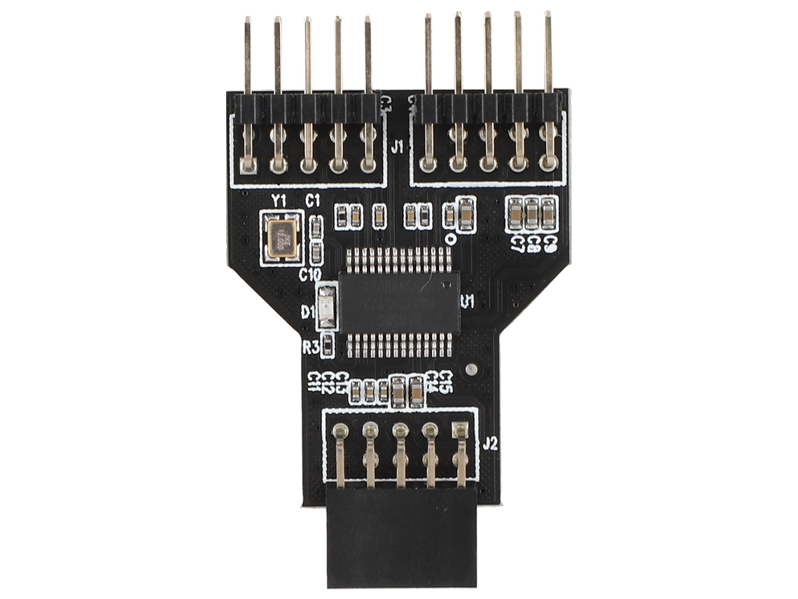 Cartão Adaptador De Expansão Usb2.0 9pin Para Dual 9pin Para Winxp/vista/7/8/10 Luz Dourada