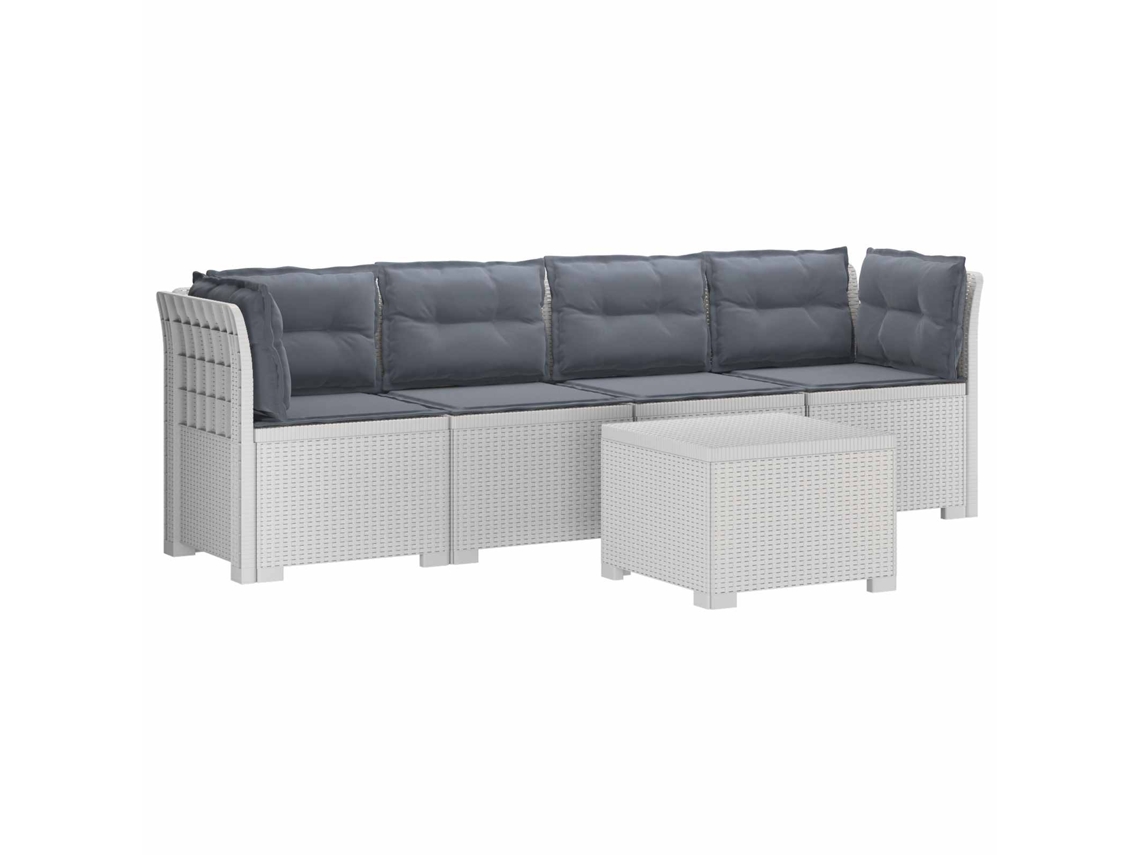Maison Exclusive - Sofá De Jardim 4 Lugares Com Almofadas Look Rattan Pp Branco