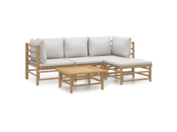 Conjunto 1 Conjunto Lounge De Jardim Vidaxl Marrom Bambu (55 X 65 X 30 Cm)