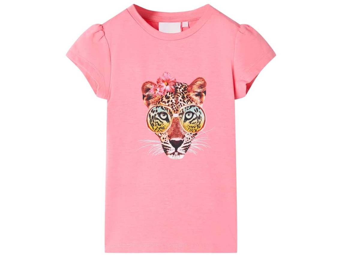 T-shirt Para Criança Rosa-néon 92