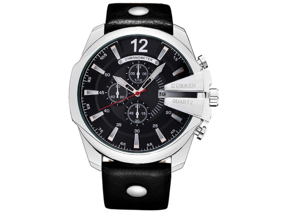 Relógio Masculino para Negócios, Relógio Casual com Pulseira de Couro e Movimento de Quartzo, Relógio de Pulso Masculino MDUG