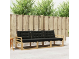 Vidaxl Conjunto De Sofás Para Exterior 3 Unid. Branco E Preto