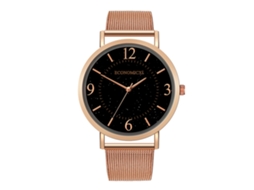 Reloj De Pulsera Cuarzo Con Cinturón De Malla De Aleación Minimalista Moda (oro Rosa)