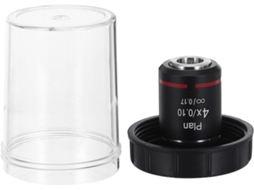 Objetiva de Microscópio Plan Optical 4x 0,10 Preta com Correção Cromática SFUSHOS