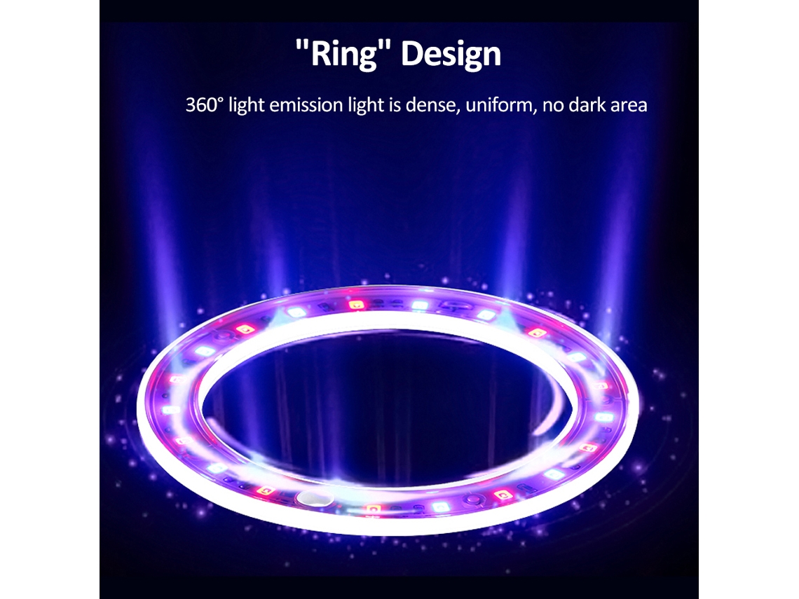 Luz de Crescimento LED Espectro Completo 20 Leds Timer 8h/12h/16h com USB para Plantas com MARCA