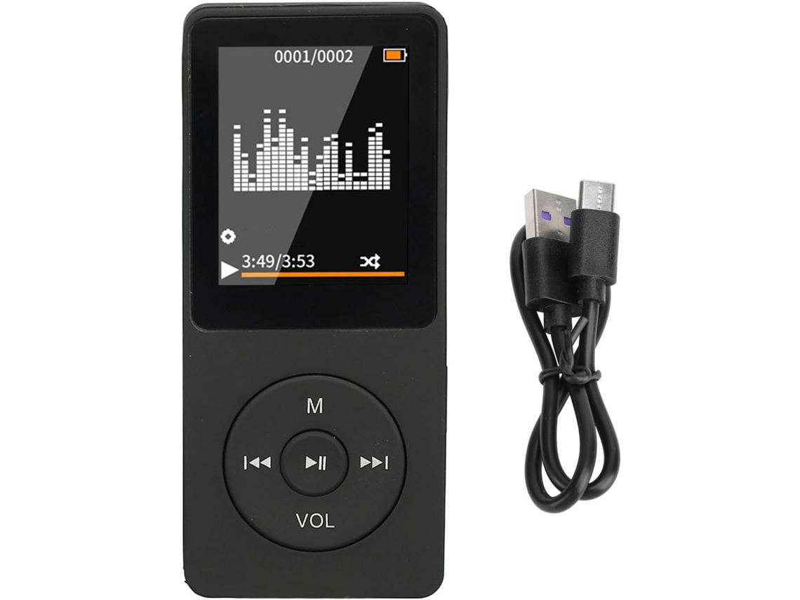 Leitor de MP3/MP4 de 64 GB, tela de 64 GB, gravador, alto-falante, gravação de voz, pequeno Hi-Fi sem perdas, 1,8