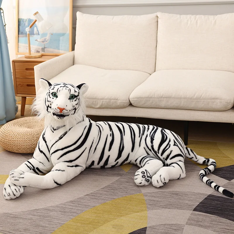 (branco, 60cm) Tigre De Pelúcia Gigante E Realista, Boneco Realista