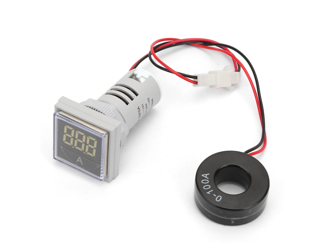 Indicador De Corrente Ac Digital Led 22mm 0-100a Ac220v Branco
