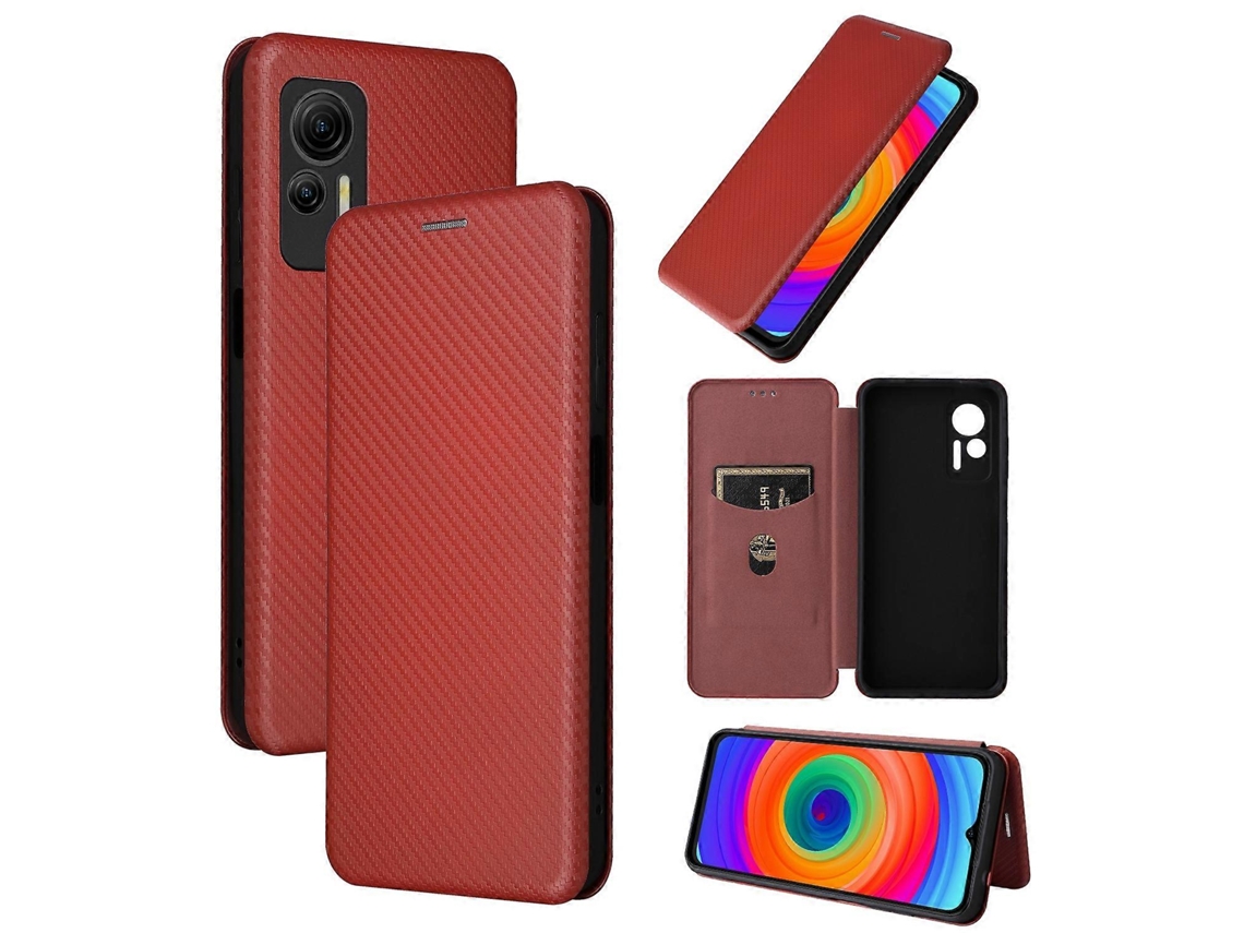 Capa De Couro Com Textura De Fibra De Carbono Para Ulefone Note 14