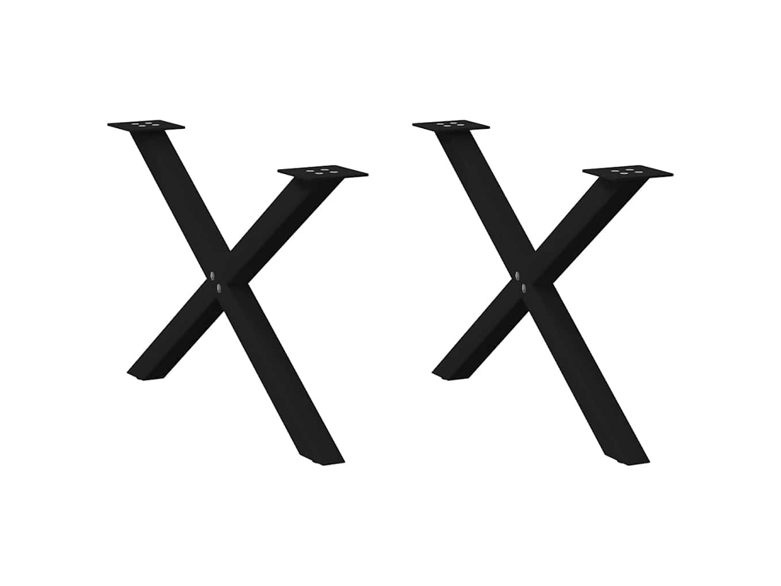 Vidaxl Pés Para Mesa De Centro Em Formato De X, 2 Peças, Preto, 70x (42-43) Cm, Aço