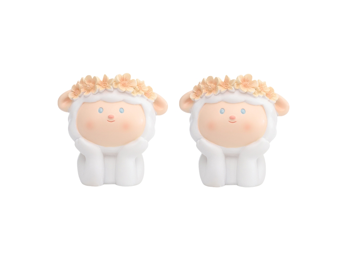 2pcs Vasos de Suculentas Cordeiro Cute Resina Jardim