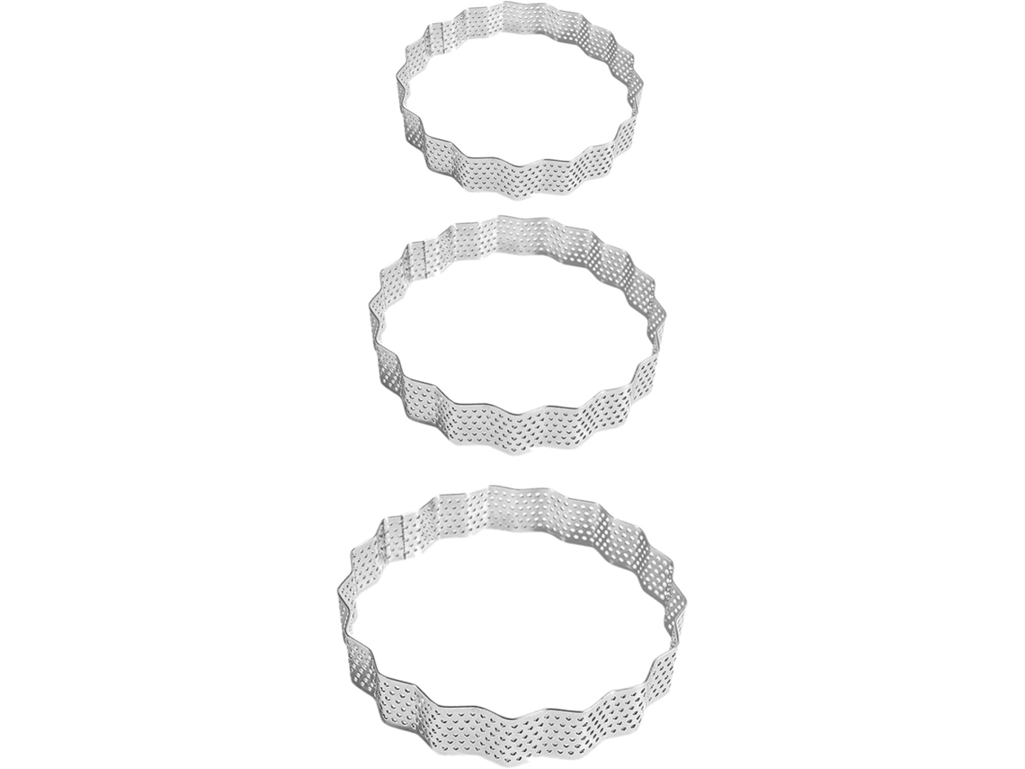 Conjunto de 3 aros redondos para mousse em aço inoxidável