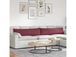 Vidaxl Travesseiros De Sofá 2 Unid. Tecido Vinho Vermelho 145 X 40 Cm